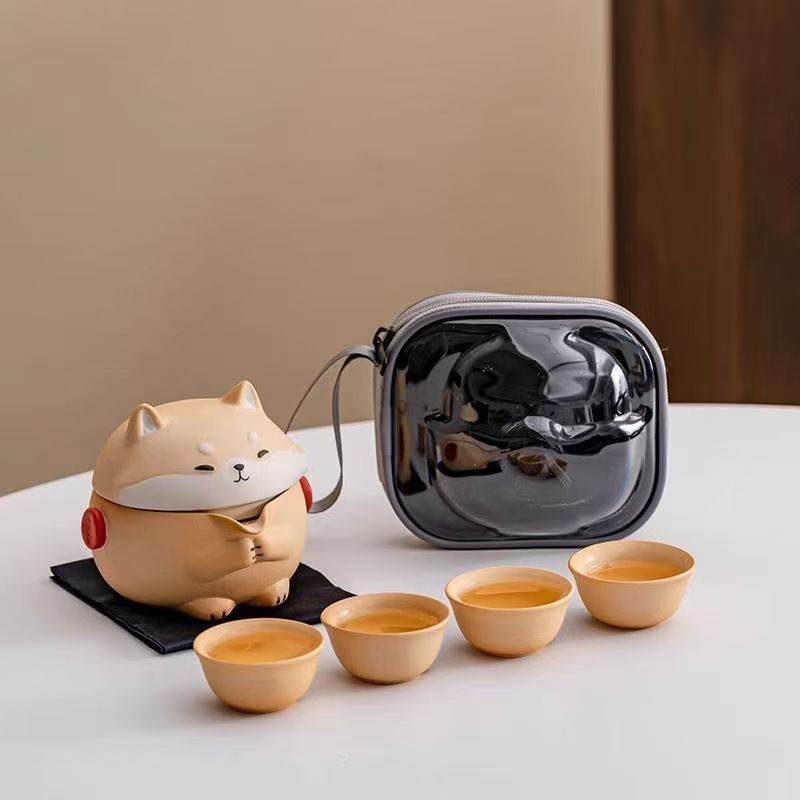 茶器セット 柴犬茶器 磁器茶器