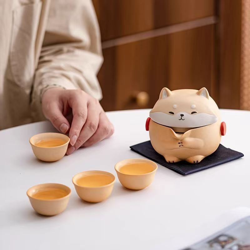 茶器セット 柴犬茶器 磁器茶器