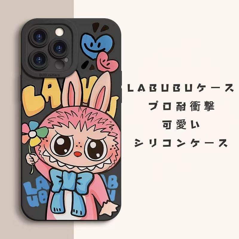 LABUBU　らぶぶのスマホカバー　 iphoneケース　スマホケース　携帯ケース　シリコンケース　プロ耐衝撃　かわいい　おしゃれケース　