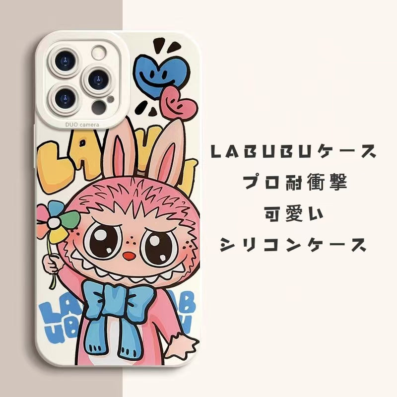 LABUBU　らぶぶのスマホカバー　 iphoneケース　スマホケース　携帯ケース　シリコンケース　プロ耐衝撃　かわいい　おしゃれケース　